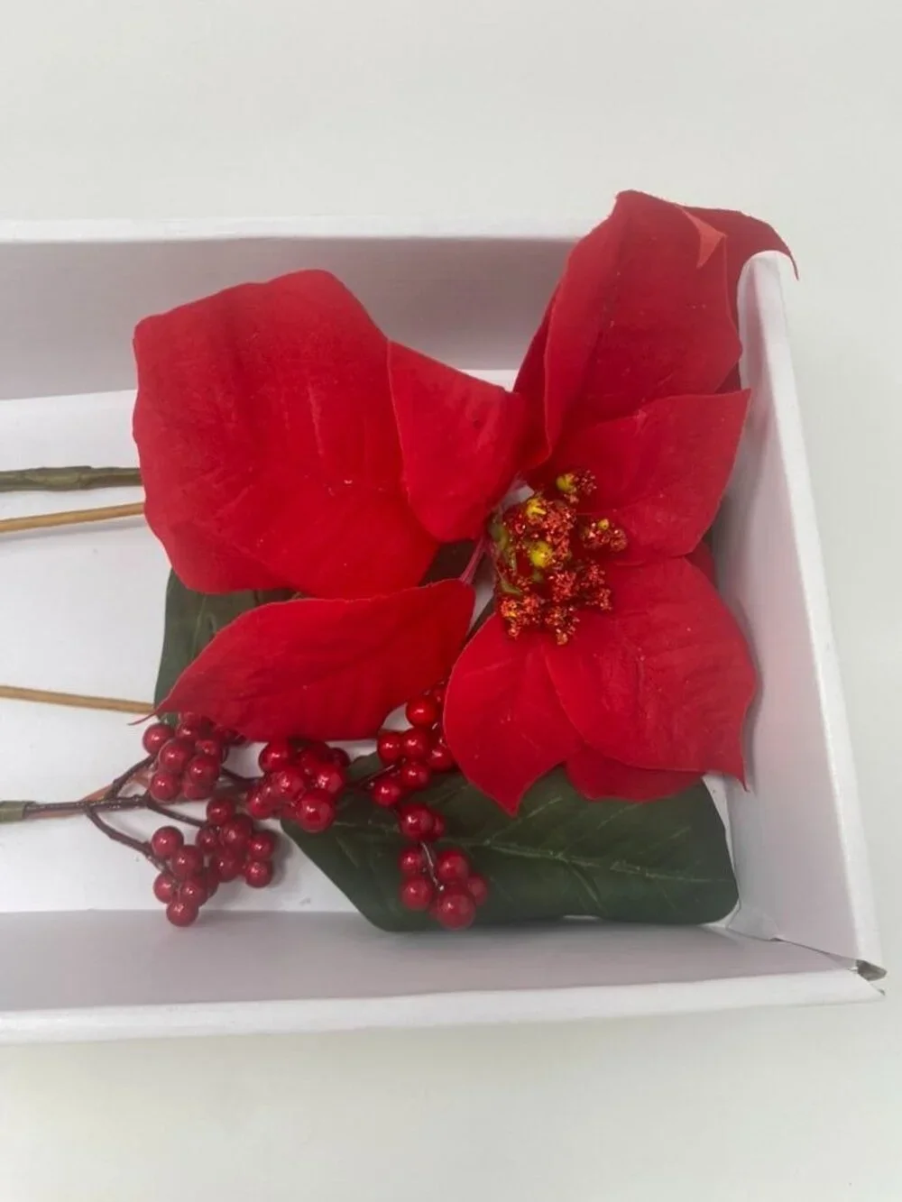 Target 4pc Christmas Pick Set 2 Magnolia Leaf 2 Red Poinsettia Wondershop™